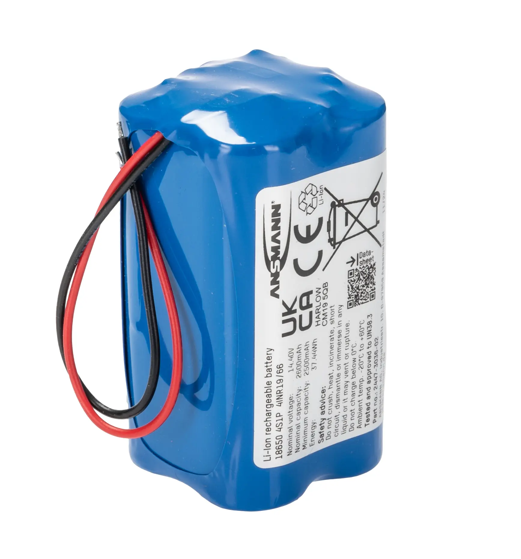 Produktfoto 1 von Ansmann Li-Ion Akkupack, 4-Zellen 14.4V / 2.6Ah, Draht-Anschluss