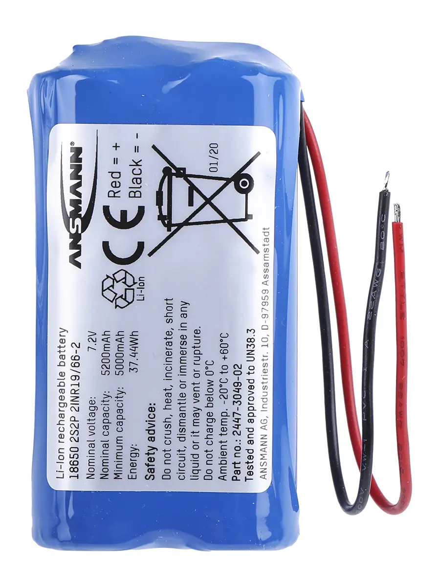 Produktfoto 1 von Ansmann Li-Ion Akkupack, 4-Zellen 7.2V / 5.2Ah, Draht-Anschluss