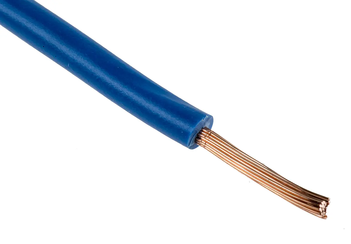 Produktfoto 1 von RS PRO Einzeladerleitung 1.5mm², 15 AWG 100m Blau PVC isoliert Ø 3.6mm 7/0,53 mm Litzen