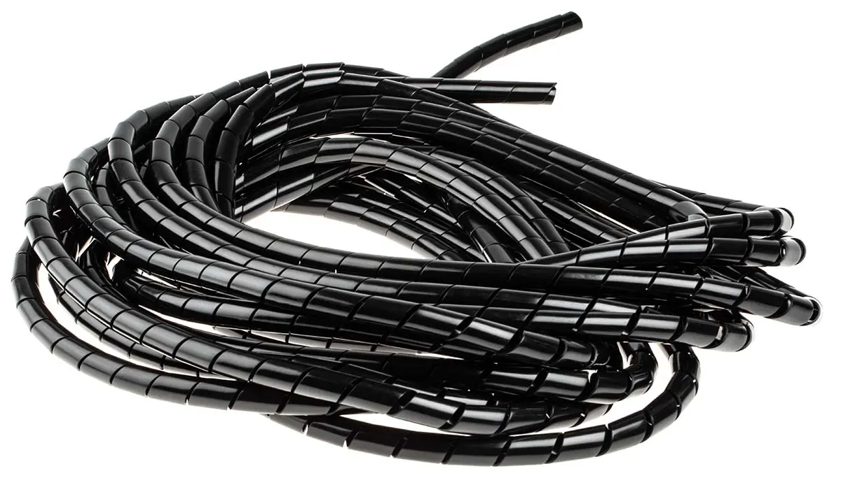 Produktfoto 1 von RS PRO Spiral-Kabelumwicklung / 8 mm Polyethylen Schwarz, für Kabel-Ø 6 mm bis 30 mm, Länge 30.5 m
