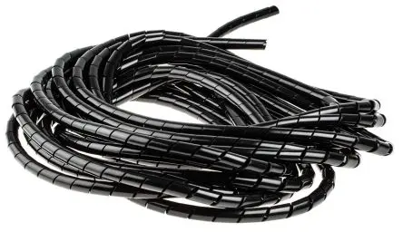 Produktfoto 1 von RS PRO Spiral-Kabelumwicklung / 8 mm Polyethylen Schwarz, für Kabel-Ø 6 mm bis 30 mm, Länge 30.5 m