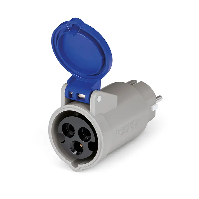 Produktfoto 1 von Scame Industrieller Stromversorgungssteckverbinder-Adapter Buchse Blau, 250 V / 16A IP54