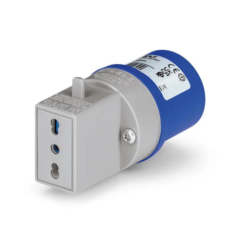 Produktfoto 1 von Scame Industrieller Stromversorgungssteckverbinder-Adapter Stecker, Buchse Blau 1 x 2P + E, 1 x 2P + E, 250 V / 16A IP20
