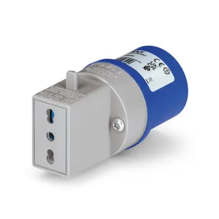 Produktfoto 1 von Scame ADAPTO Industrieller Stromversorgungssteckverbinder-Adapter Blau, 250V 2P+PE / 16A IP20