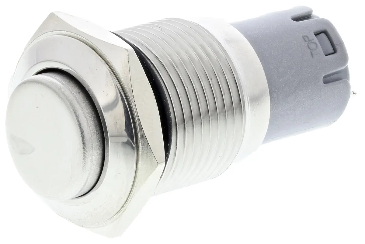 Produktfoto 1 von RS PRO Druckschalter Weiß Tastend Panel Ø 16 mm, 1-poliger Umschalter / 3A 250 V ac, IP65, IP67