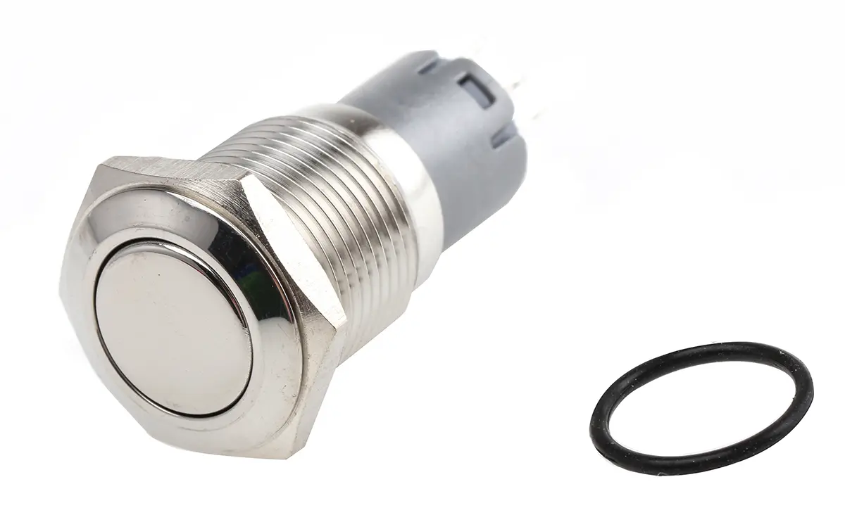 Produktfoto 1 von RS PRO Druckschalter Weiß Rastend Panel Ø 16 mm, 1-poliger Umschalter / 3A 250 V ac, IP65, IP67
