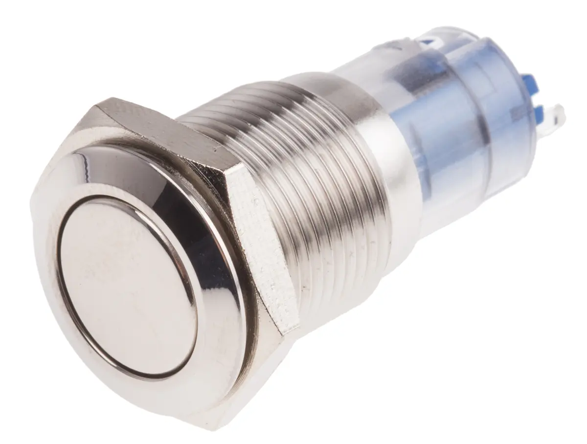 Produktfoto 1 von RS PRO Druckschalter Weiß Tastend Panel Ø 16 mm, 1-poliger Umschalter / 3A 250 V ac, IP65, IP67