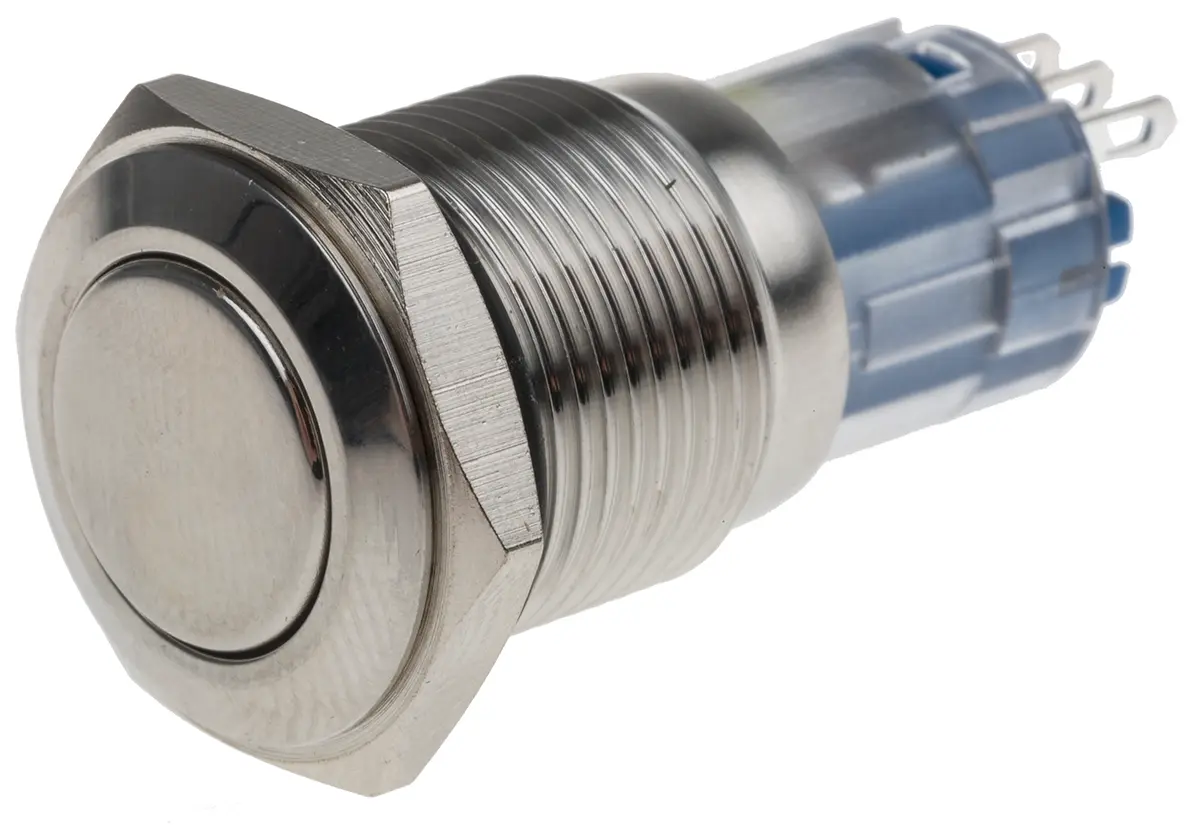 Produktfoto 1 von RS PRO Druckschalter Weiß Rastend Panel Ø 16 mm, 1-poliger Umschalter / 3A 250 V ac, IP65, IP67