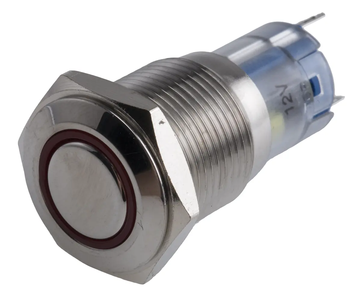 Produktfoto 1 von RS PRO Druckschalter Rot Beleuchtet Tastend Panel Ø 16 mm, 1-poliger Umschalter / 3A 250 V ac, IP65, IP67