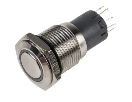 Produktfoto 1 von RS PRO Druckschalter Weiß Beleuchtet Rastend Panel Ø 16 mm, 1-poliger Umschalter / 3A 250 V ac, IP65, IP67