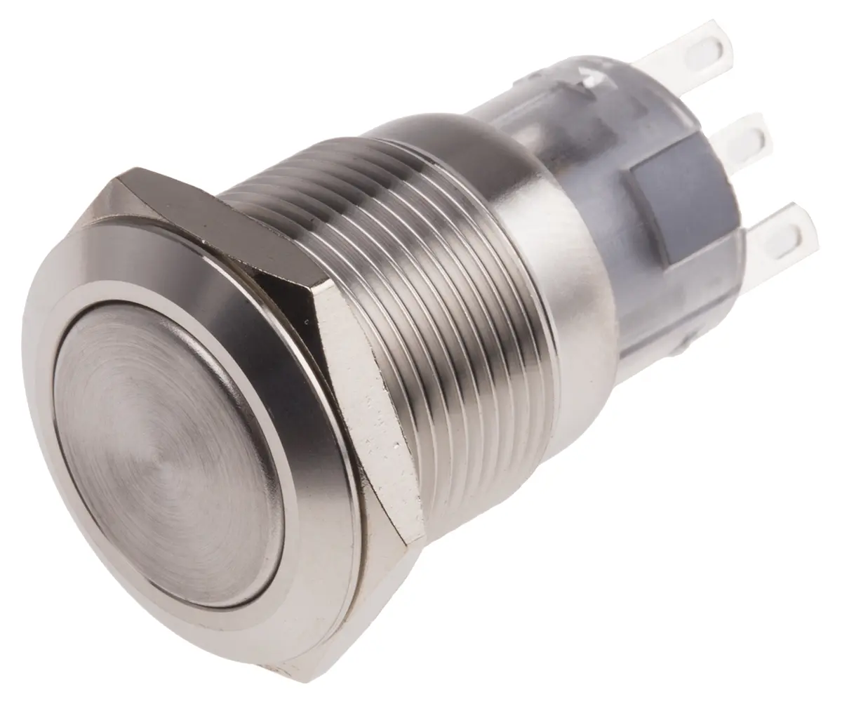 Produktfoto 1 von RS PRO Druckschalter Weiß Rastend Panel Ø 19 mm, 1-poliger Umschalter / 5A 250 V ac, IP65, IP67