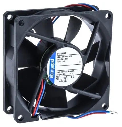 Produktfoto 1 von ebm-papst 8400 N Axiallüfter, Kugel, 12V dc / 1 W, 2600 U/min, 58 m³/h IP68 80 mm 25mm 25 mm