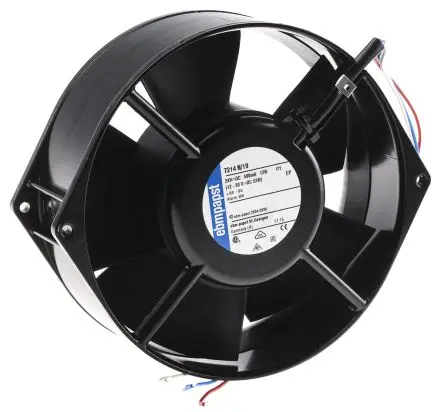 Produktfoto 1 von ebm-papst 7200 N Axiallüfter, Kugel, 24V dc / 12 W, 3050 U/min, 360 m³/h IP20 150 mm 55mm 55 mm