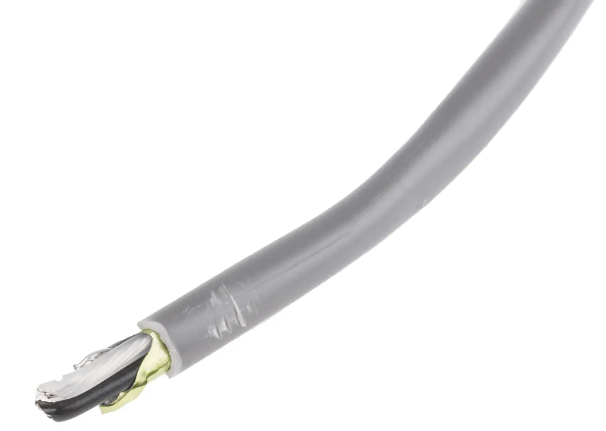 Produktfoto 1 von RS PRO Datenkabel, 1-paarig 0,76 mm² Ø 4.5mm Aluminiumfolie-PET-Band Schirmung PVC isoliert Mehrleiter Grau