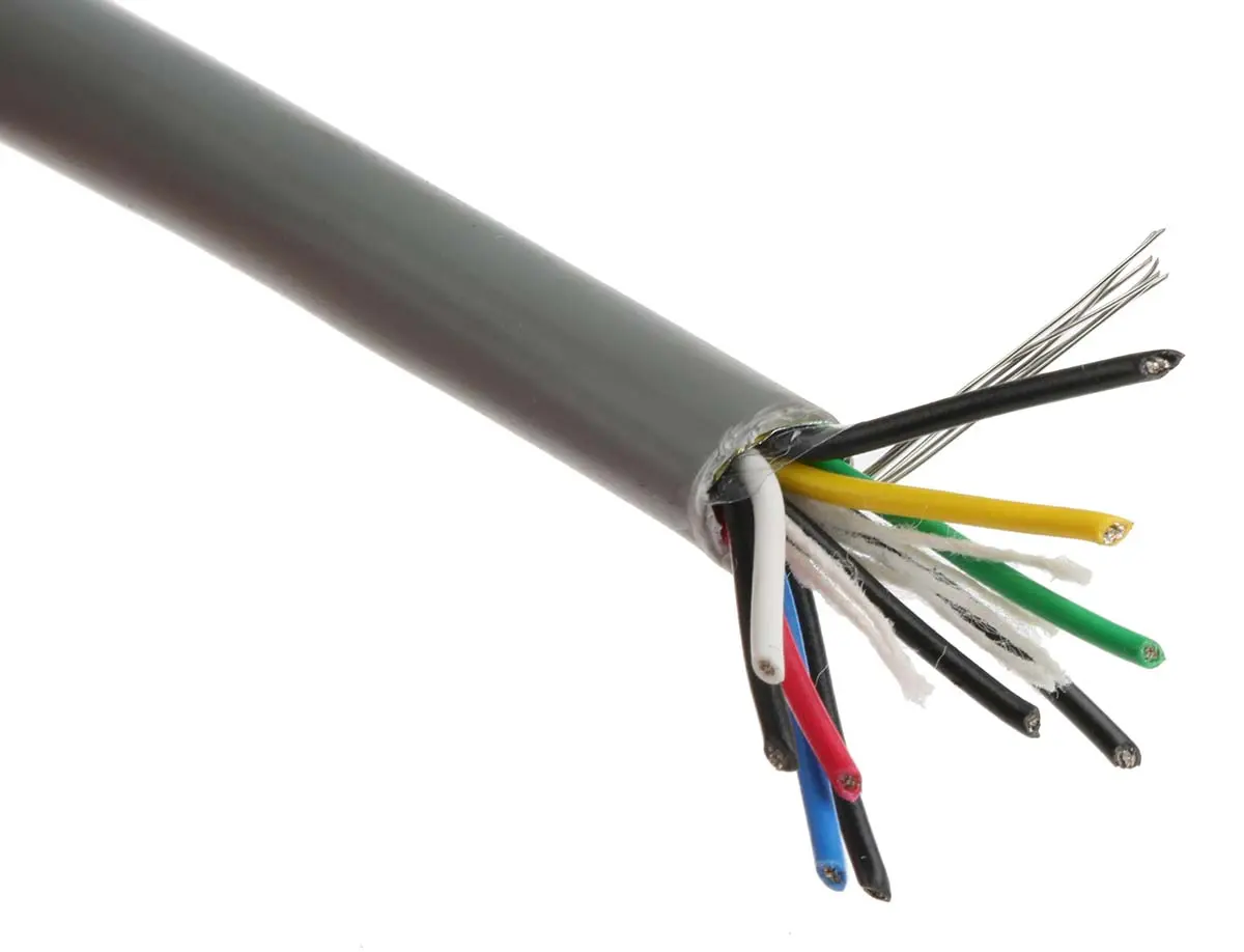 Produktfoto 1 von RS PRO Datenkabel, 5-paarig 0,2 mm² Ø 6.9mm Kupfer verzinnt Schirmung PVC isoliert Mehrleiter Grau