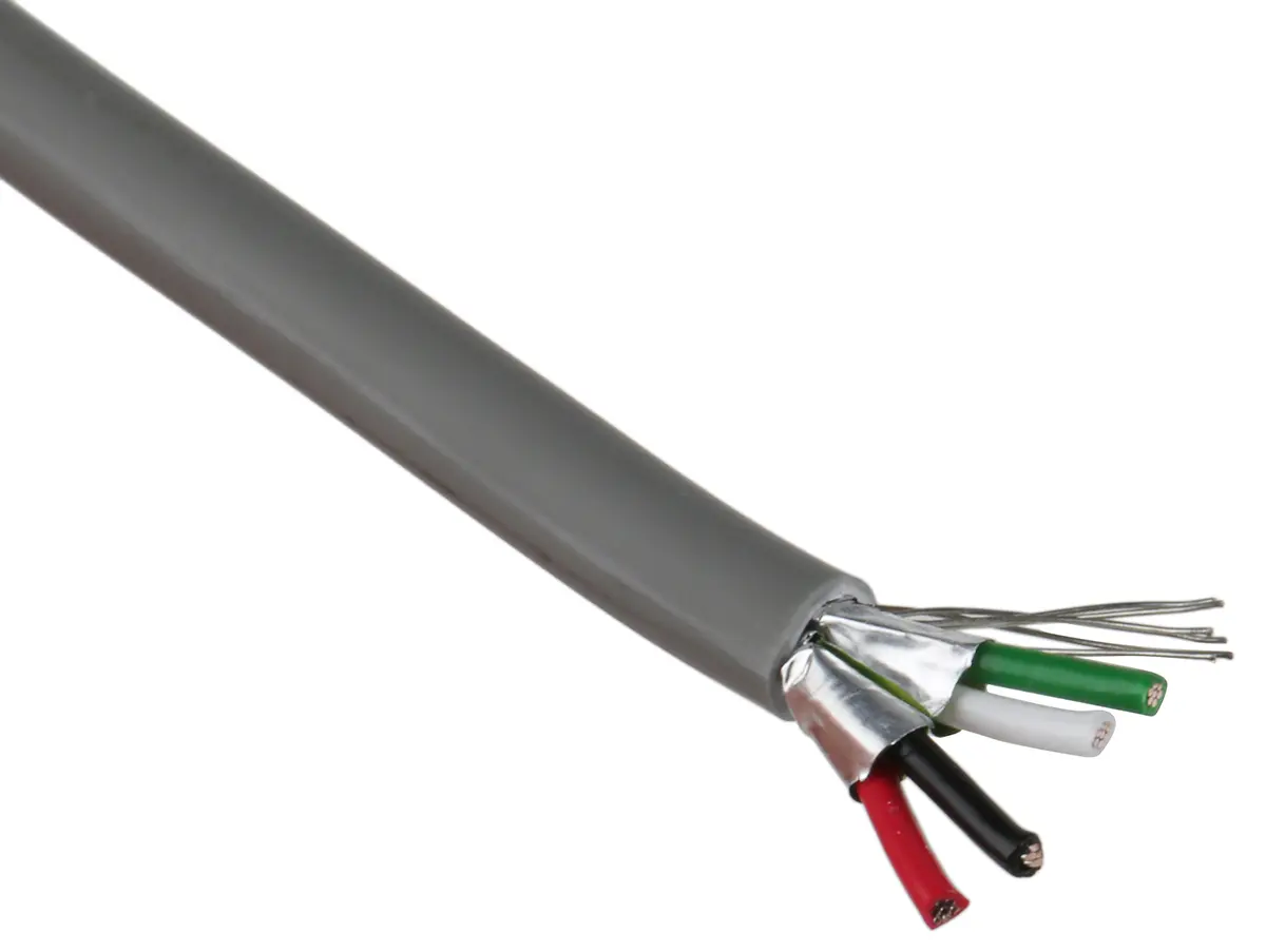 Produktfoto 1 von RS PRO Datenkabel, 2-paarig 0,76 mm² Ø 4.2mm Aluminiumfolie-PET-Band Schirmung LSZH isoliert Mehrleiter Grau