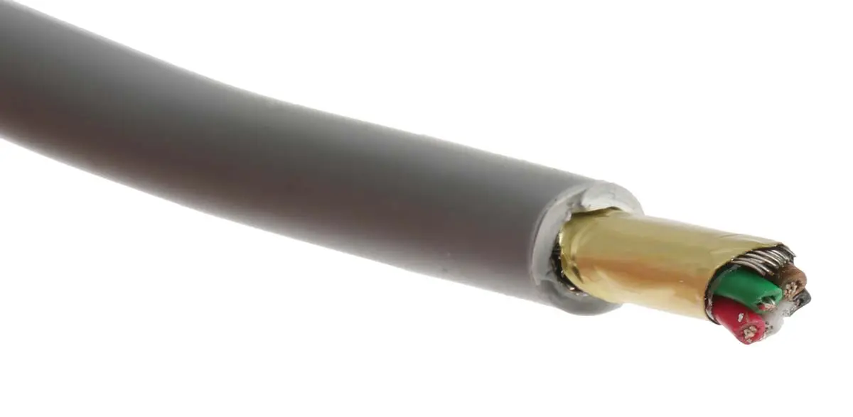Produktfoto 1 von RS PRO Datenkabel 0,22 mm² Ø 4.95mm Folie Schirmung PVC isoliert Mehrleiter Grau