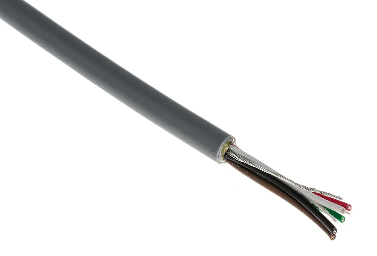 Produktfoto 1 von RS PRO Datenkabel 0,22 mm² Ø 4.95mm Folie Schirmung PVC isoliert Mehrleiter Grau