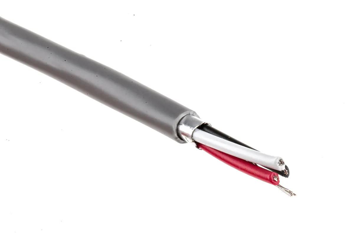 Produktfoto 1 von RS PRO Datenkabel 0,22 mm² Ø 4mm Folie Schirmung PVC isoliert Grau