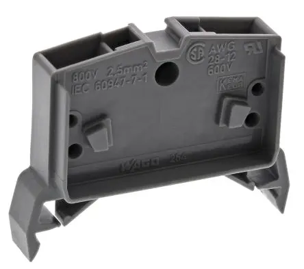 Produktfoto 1 von WAGO 264 Anschlussklemmenblock für Durchkontaktierung 1 Grau, 2.5mm², 800V Zugfederklemme