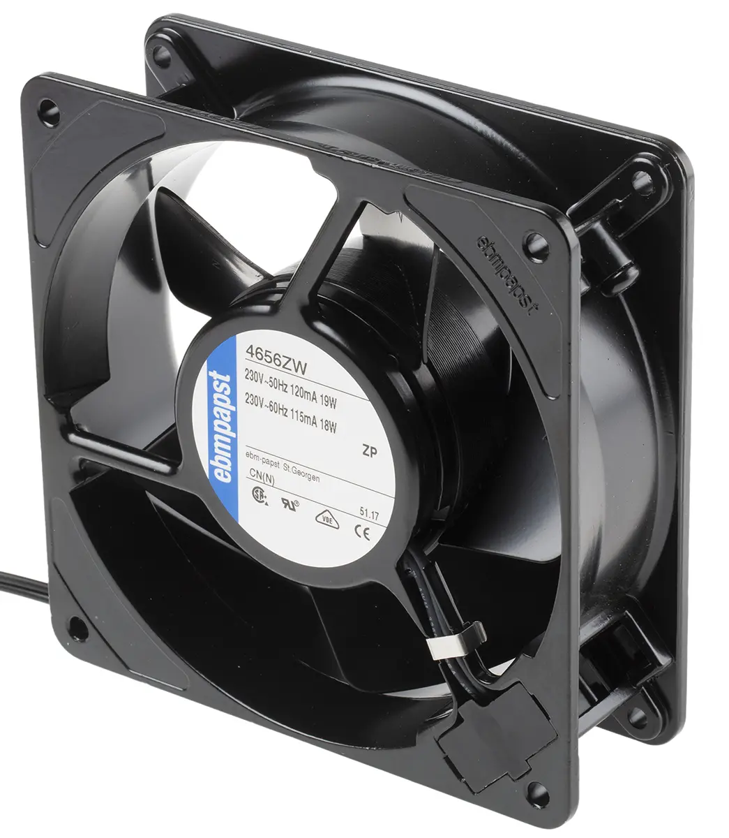 Produktfoto 1 von ebm-papst 4000 Z Axiallüfter, Kugel, 230V ac / 19 W, 2650 U/min, 160 m³/h IP20 119 mm 119mm 38 mm