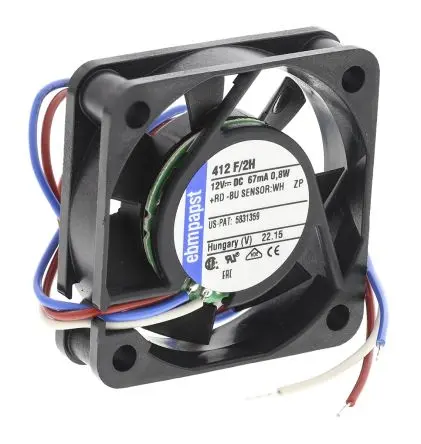 Produktfoto 1 von ebm-papst 400 F Axiallüfter, Hülse, 12V dc / 800 mW, 6000 U/min, 9 m³/h 40 mm 10mm 10 mm