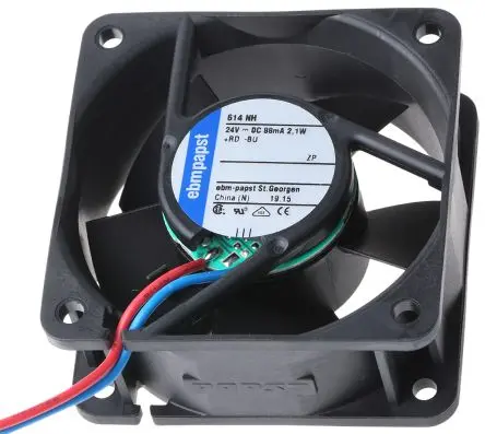 Produktfoto 1 von ebm-papst 600 N Axiallüfter, Kugel, 24V dc / 2.1 W, 5600 U/min, 43 m³/h 60 mm 25mm 25 mm
