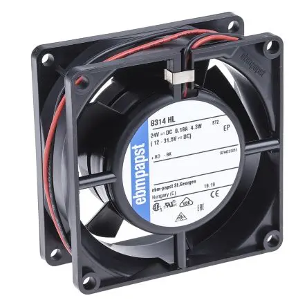 Produktfoto 1 von ebm-papst 8300 Axiallüfter, Kugel, 24V dc / 4.3 W, 4200 U/min, 67 m³/h IP68 80 mm 32mm 32 mm