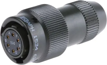 Produktfoto 1 von Amphenol Limited, 62 GB Messing MIL-Spec Rundsteckverbinder Gerade, 6-polig, Kabel, Gehäuse 10 Stecker, MIL-DTL-26482