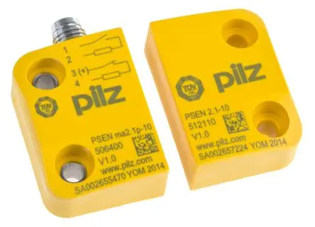 Produktfoto 1 von Pilz PSEN Magnetisch M8 Berührungsloser Sicherheitsschalter 24V dc aus Kunststoff, Öffner, Schließer (NO), Magnetisch