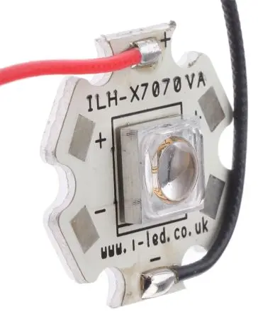 Produktfoto 1 von Intelligent LED Solutions Oberfläche T7070 1 Powerstar 1-fach UV-LED UV C 370 nm / 1200 mW, Kuppelförmig 65 ° 4 Pin