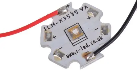 Produktfoto 1 von Intelligent LED Solutions Oberfläche N3535 1 Powerstar 1-fach Silikon UV-LED Ultraviolett 420 nm / 400 mW, Kuppelförmig,