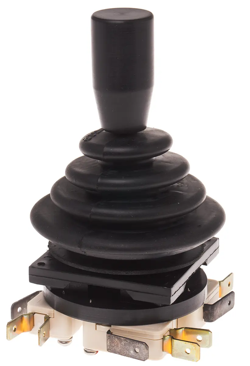 Produktfoto 1 von RS PRO Joystick, 2-Achsen Federrückstellung, 250V ac / 5 A @ 250 V ac, IP 65 Griff Typ Knopf
