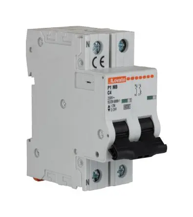 Produktfoto 1 von Lovato P1MB Miniaturüberlastschalter Typ C, Pol 1-polig 4A 230V ac, Abschaltvermögen 6 kA Modulo 60 V dc