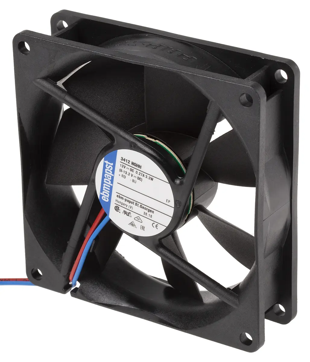 Produktfoto 1 von ebm-papst 3400 N DC-Axiallüfter, Sintec, 12 V dc / 3.2W, 92 x 92 x 25mm, 3250U/min, 102m³/h