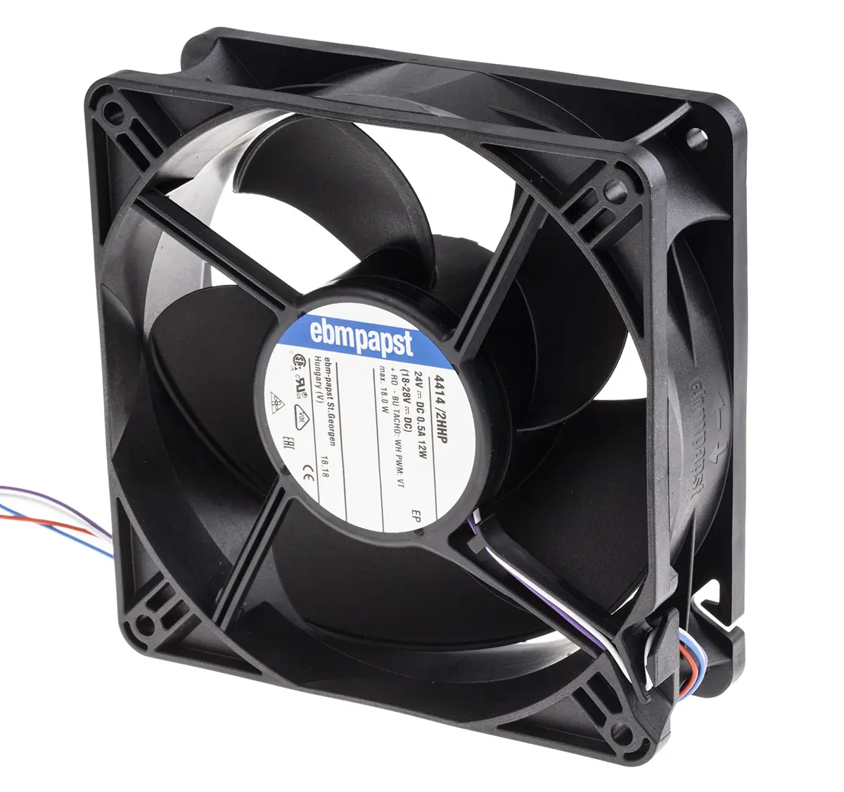 Produktfoto 1 von ebm-papst 4400 DC-Axiallüfter, Kugellager, 24 V dc / 12W, 119 x 119 x 38mm, 5000U/min, 285m³/h