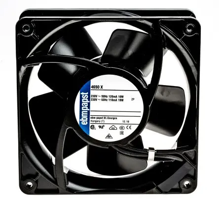 Produktfoto 1 von ebm-papst 4000 Axiallüfter, Hülse, 230V ac / 19 W, 2650 U/min, 160 m³/h IP20 119 mm 119mm 38 mm