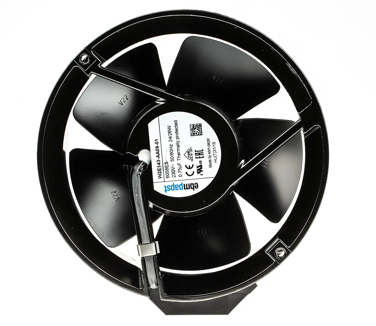 Produktfoto 1 von ebm-papst W2E142 AC-Axiallüfter, Kugellager, 230 V ac / 26W, 172 x 51mm, 3300U/min, 440m³/h