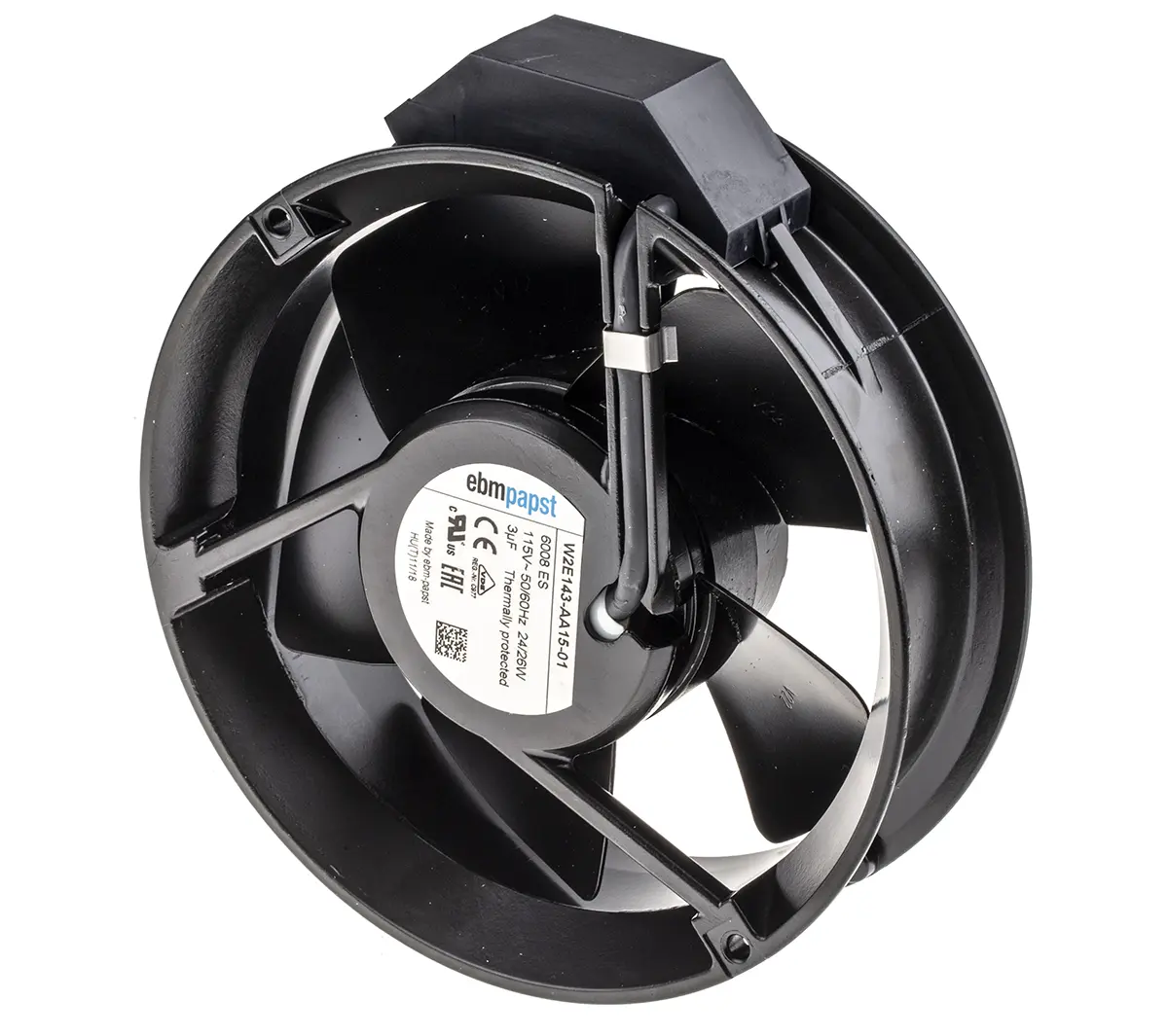 Produktfoto 1 von ebm-papst W2E143 AC-Axiallüfter, Kugellager, 115 V ac / 26W, 172 x 51mm, 3300U/min, 440m³/h