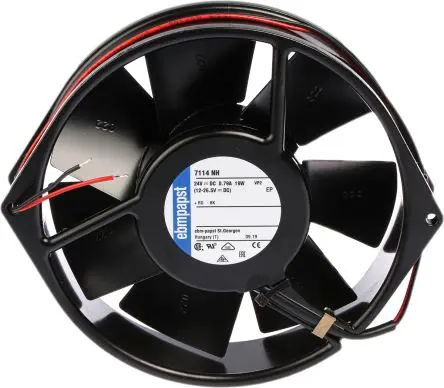 Produktfoto 1 von ebm-papst 7100 N Axiallüfter, Kugel, 24V dc / 19 W, 3350 U/min, 360 m³/h IP54 150 mm 38mm 38 mm