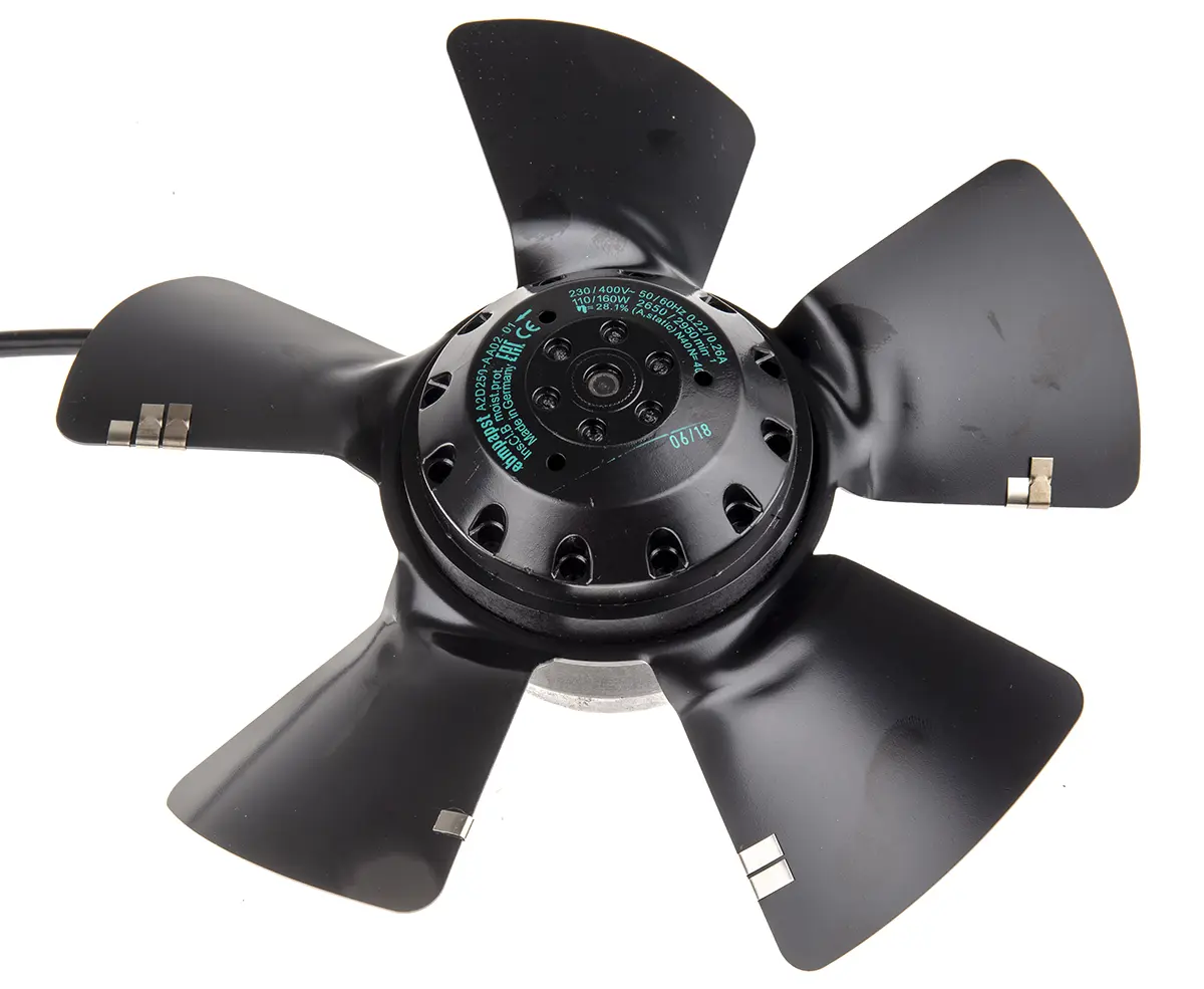 Produktfoto 1 von ebm-papst A AC-Axiallüfter, Kugellager, 230 V ac, 400 V ac / 160W, 250 x 83mm, 2950U/min, 1845m³/h