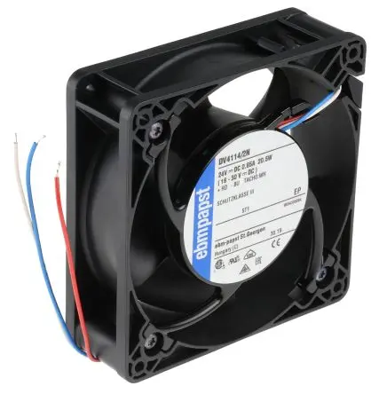 Produktfoto 1 von ebm-papst DV 4100 Axiallüfter, Kugel, 24V dc / 20.5 W, 6000 U/min, 280 m³/h IP20 119 mm 38mm 38 mm
