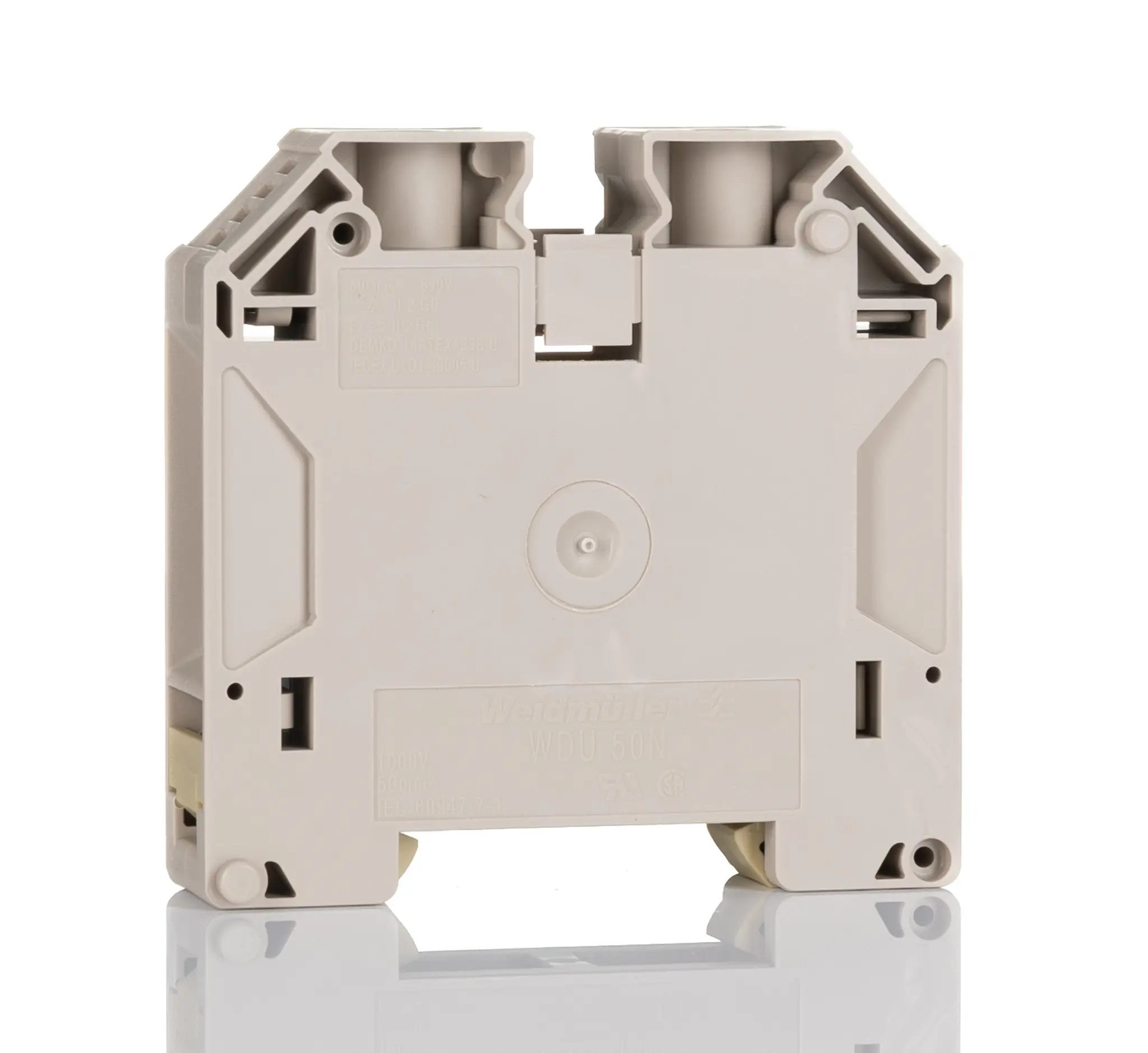 Produktfoto 1 von Weidmüller W Anschlussklemmenblock für Durchkontaktierung 1 Dunkelbeige, 70 mm², 1 kV Schraubbefestigung