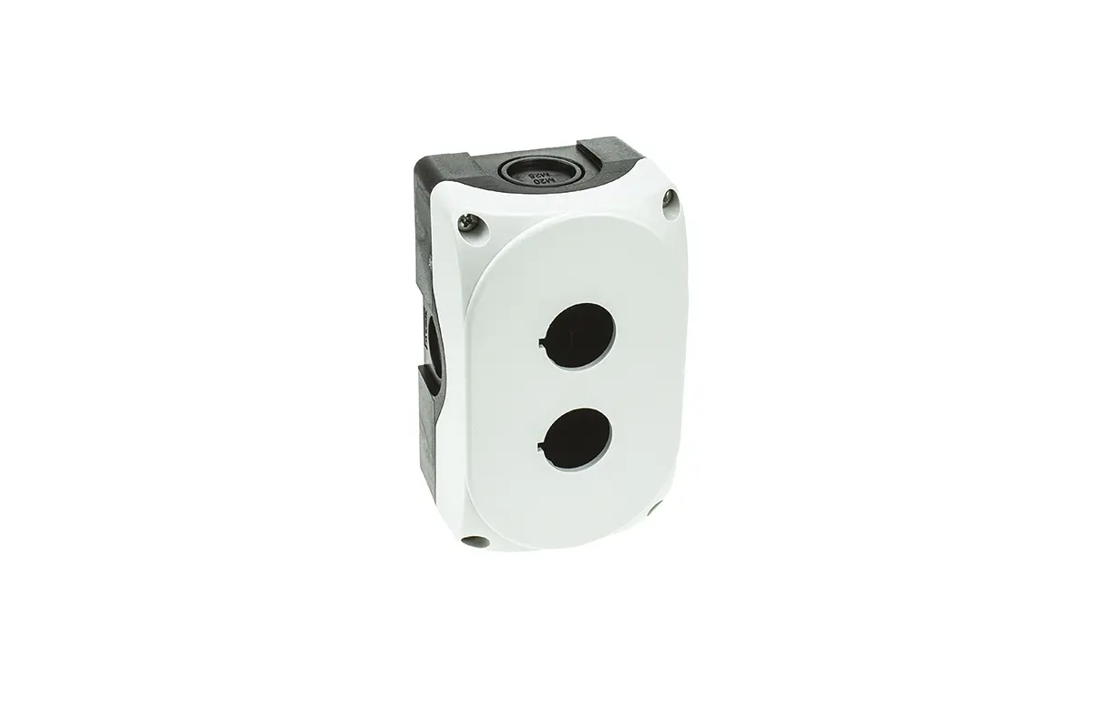 Produktfoto 1 von Lovato Platinum Drucktastengehäuse, 2 x Ø 22 mm, Grau, Kunststoff, IP40, IP69K, IP66