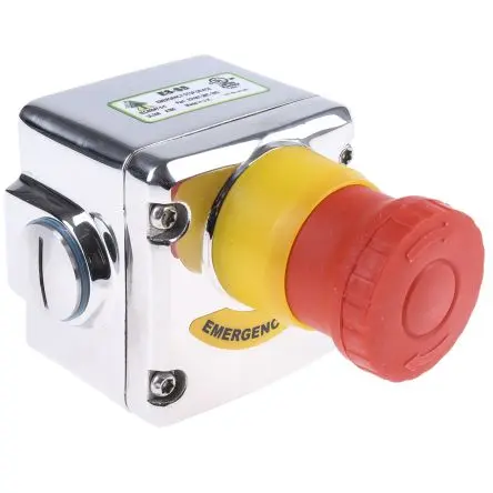 Produktfoto 1 von IDEM ES Not-Aus-Drucktaster, SMD, 2 Öffner/1 Schließer, Rot IP69K, 70mm, x 105 mm, Drehfreigabe