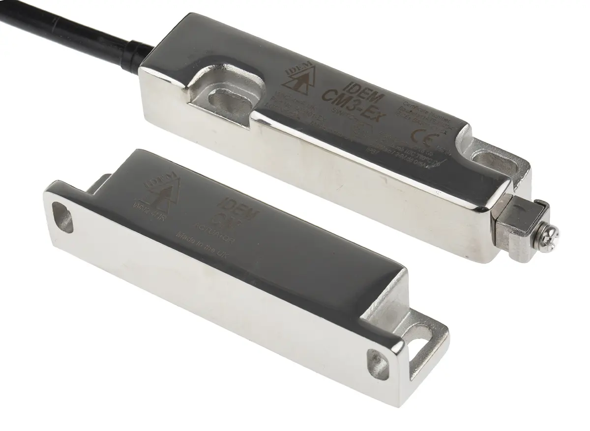IDEM CM3-Ex 5m Kabel Berührungsloser Sicherheitsschalter aus Edelstahl 316 250V ac/dc, 2 Öffner / Schließer, Magnet