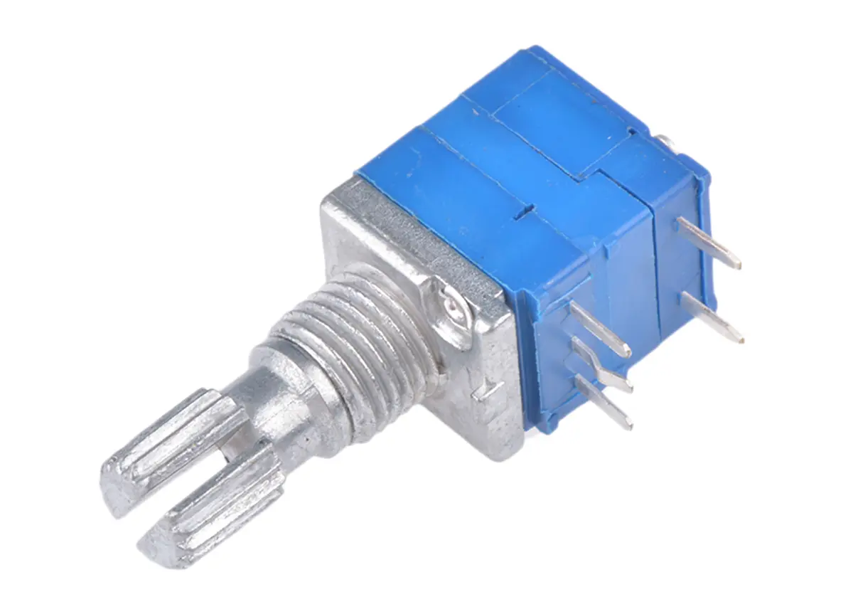 Produktfoto 1 von Bourns PTR90 THT  Dreh Potentiometer 10kΩ ±20% / 0.05W , Schaft-Ø 6 mm