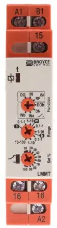 Produktfoto 1 von Broyce Control LMMT Zeitrelais, DIN-Hutschiene 230 V dc 230V ac, 24 V ac, 0.1 s to 100 h, 1 Kont. Multifunktion,