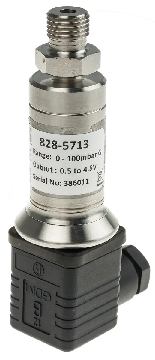 Produktfoto 1 von RS PRO G1/4 Relativ Drucksensor 0bar bis 0.1bar, Spannung 0,5 → 4,5 V, für Öl, Wasser