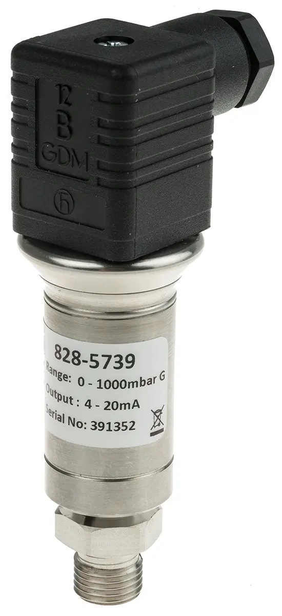 Produktfoto 1 von RS PRO G1/4 Relativ Drucksensor 0bar bis 1bar, Stromausgang 4 → 20 mA, für Öl, Wasser